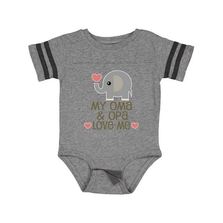 

Inktastic Oma and Opa Love Me Gift Baby Boy or Baby Girl Bodysuit