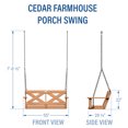 thumbnail image 3 of Backyard Discovery 55" Cedar Wood Farmhouse Outdoor Porch Swing Bench, Two-Person Seating, 3 of 5