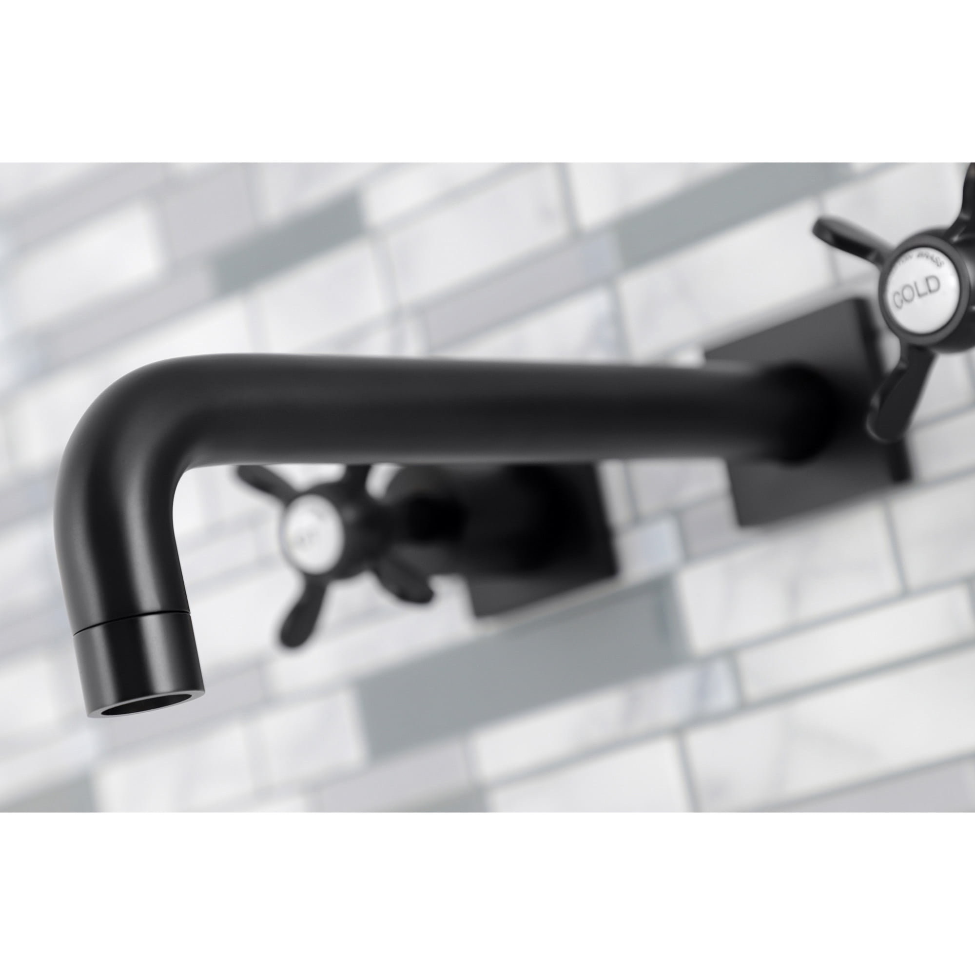 Kingston Brass KS6020BEX Essex Two-Handle Wall Mount Roman Tub Faucet, Matte Black