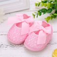 thumbnail image 2 of Infant Baby Girls Princess Bowknot Soft Sole Cloth Crib Shoes Sneaker, 0-18M, 2 of 5