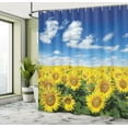 thumbnail image 5 of Ambesonne Sunflower Shower Curtain, Fresh Field Country, 69"Wx84"L, Blue Green Yellow, 5 of 5