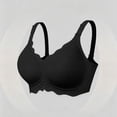 thumbnail image 6 of Qwertyu Wireless Jelly Bras for Women No Underwire Scalloped Push Up Bralettes Seamless Soft Comfort Everyday Tshirt Bra Black 40, 6 of 7