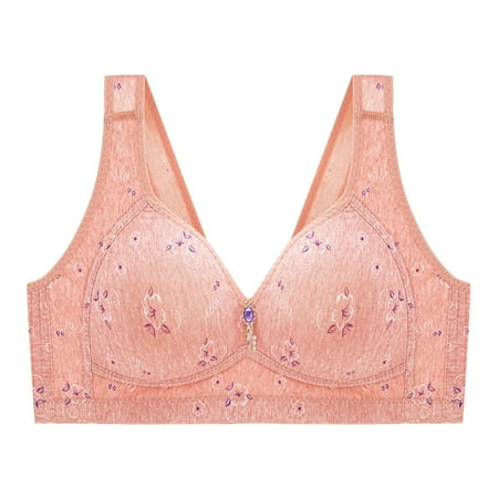 Ploknplq Bras for Women Push Up Bra Women s Mid Aged and Elderly Large Size No Steel Ring Large Chest Small Breathable Full Cup Tank Top Bra Bras for Women No Underwire