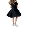 thumbnail image 4 of kttectoa A-Line Tunic Flowy Casual Dresses Dress Doll-Collar Solid Short Sleeve Dresses for Kids Trendy Dress for Street 2-12Y, 4 of 5