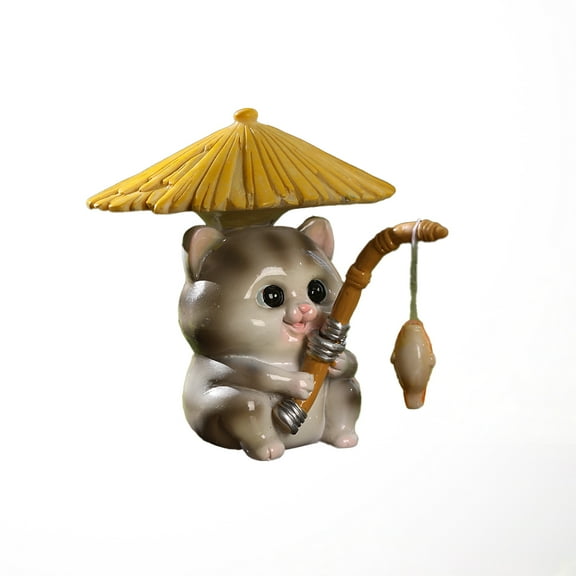 1pcs Cat Figurines Ornaments for Aquarium-Resin Cat Statues-Underwater Landscape Figurine Decoration for Fish Tank 