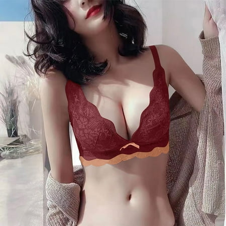 

QWERTYU Women s Push Up Underwire Bra Bras Lightly Padded Bra with Full Coverages Wine 38