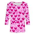 thumbnail image 4 of SOOMLON Valentine's Day Tops for Women Couple Valentines Gift Comfy 3/4 Sleeve Scoop Neck Shirts Funny Love Heart Graphic Blouses Fashion Valentines Outfits 2025 Multicolor XL, 4 of 5