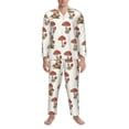 thumbnail image 3 of Sikiie Mushroom Mens Pajama Set, Soft Warm Long Sleeve Sleepwear, Cozy Button-Down Pjs for Men-Medium, 3 of 7