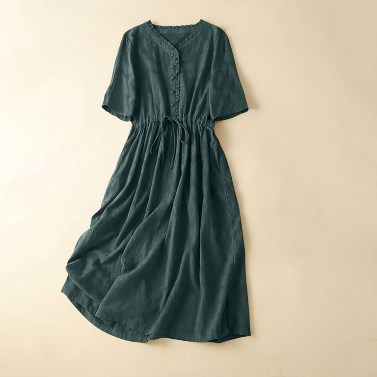 Wedding Guest Dresses for Women, Ladies Fashion Women Five Quarter Sleeve Dress V-Neck Dress Solid Dresses Pocket Button(Navy,M) - Walmart.com Wedding Guest Dresses for Women, Ladies Fashion Women Five Quarter Sleeve Dress V-Neck Dress Solid Dresses Pocket Button(Navy,M) - Walmart.com