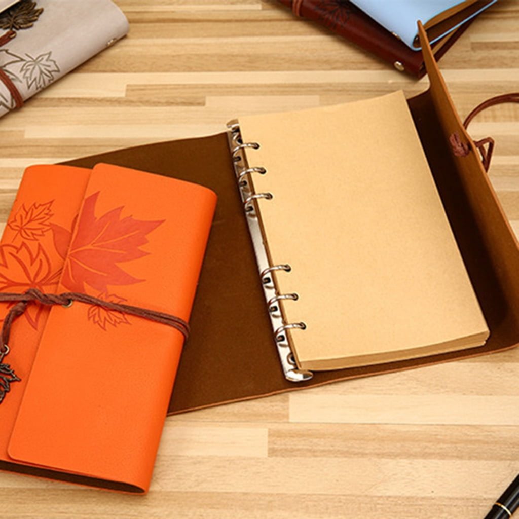 PU Leather Journal Notebook 160 Unlined Pages Refillable Vintage Sketchbook