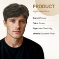 thumbnail image 2 of Phocas Dark Brown Synthetic Men's Short Wig for Daily Use, 2 of 8