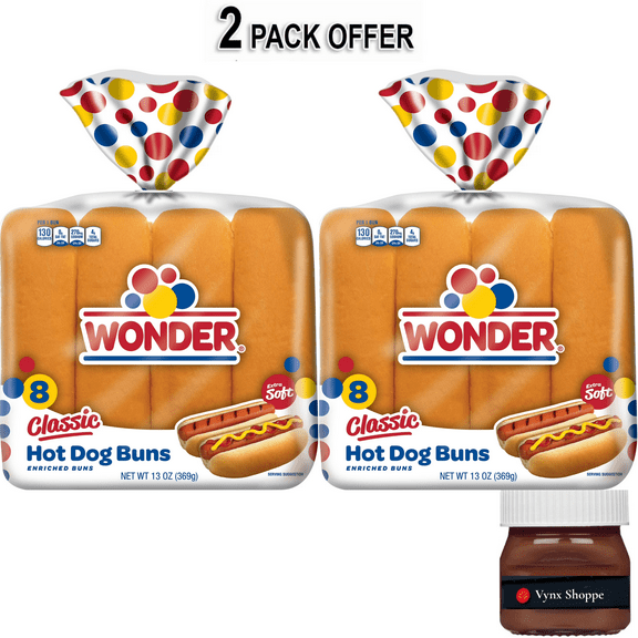 Wonder Bread Classic Hot Dog Buns, White Bread Hot Dog Buns, 8 Ct