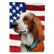 Welsh Springer Spaniel American Flag Flag Canvas House Size