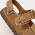 thumbnail image 6 of Walking Sandals Boys Girls Faux Leather Anti-Slip Adjustable Buckle Comfortable Beach Sandals Open Toe Low Heel Brown 13.5(32), 6 of 6