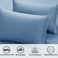 thumbnail image 6 of 100% Bamboo Bed Sheet and Pillowcase Set, 3 Pcs Bedding Sheets with 16 inch Deep Pocket Fitted Sheet, Flat Sheet & Pillowcase, 6 of 9