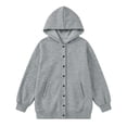 thumbnail image 7 of ZACPNCV Girls Snap‑Button Winter Hoodie Long Sleeve Loose Fit Hooded Sweatshirt Jacket with Pockets Kids Casual Outerwear for Fall Winter 7-8 Years, 7 of 7