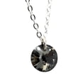 thumbnail image 2 of Juego de aretes y cadena con dije corte Xilion, plata mexicana ley .925, Plata media noche, 2 of 4