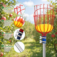 thumbnail image 4 of PUCACHI Fruit Picker with Gloves and Storage Bag, 13 FT Adjustable Fruit Picker Pole with Basket, Stainless Steel Connecting Pole, Foam Pad and Metal Clamp, Red, 4 of 7