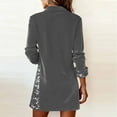 thumbnail image 6 of Levmjia Womens Sequin Dress Lapel Long Sleeve Glitter Velvet Button Side Elegant Clubwear Holiday Party Celebration Outfit, 6 of 8