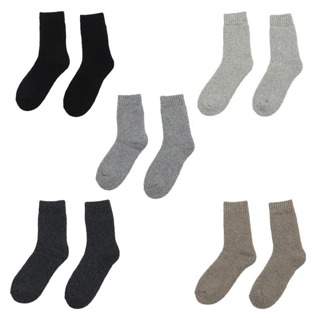 5 Pairs Wool Socks Thick Thermal Hiking Winter Warm Boot Heavy Soft Cozy Socks for Cold Weather