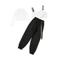 thumbnail image 2 of Zaldita Fashion Jazz Hip Hop Street Dance Outfit for Girl 3Pcs Long Sleeve Hoodie with Vest and Pant White 6, 2 of 7
