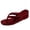 Wine, variant on Womens Wedge Flip Flops Backless Dressy Sandals 2026 Stylish Casual Leopard Leather Square Toe Slip on Dress High Heels Slides for Ladies Summer Wine Size 9