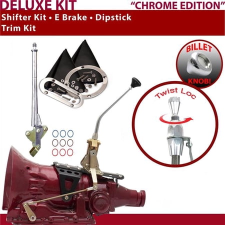 American Shifter 4L80E Shifter Kit Chrome 10 in. E Brake Trim Kit Dipstick for EF511