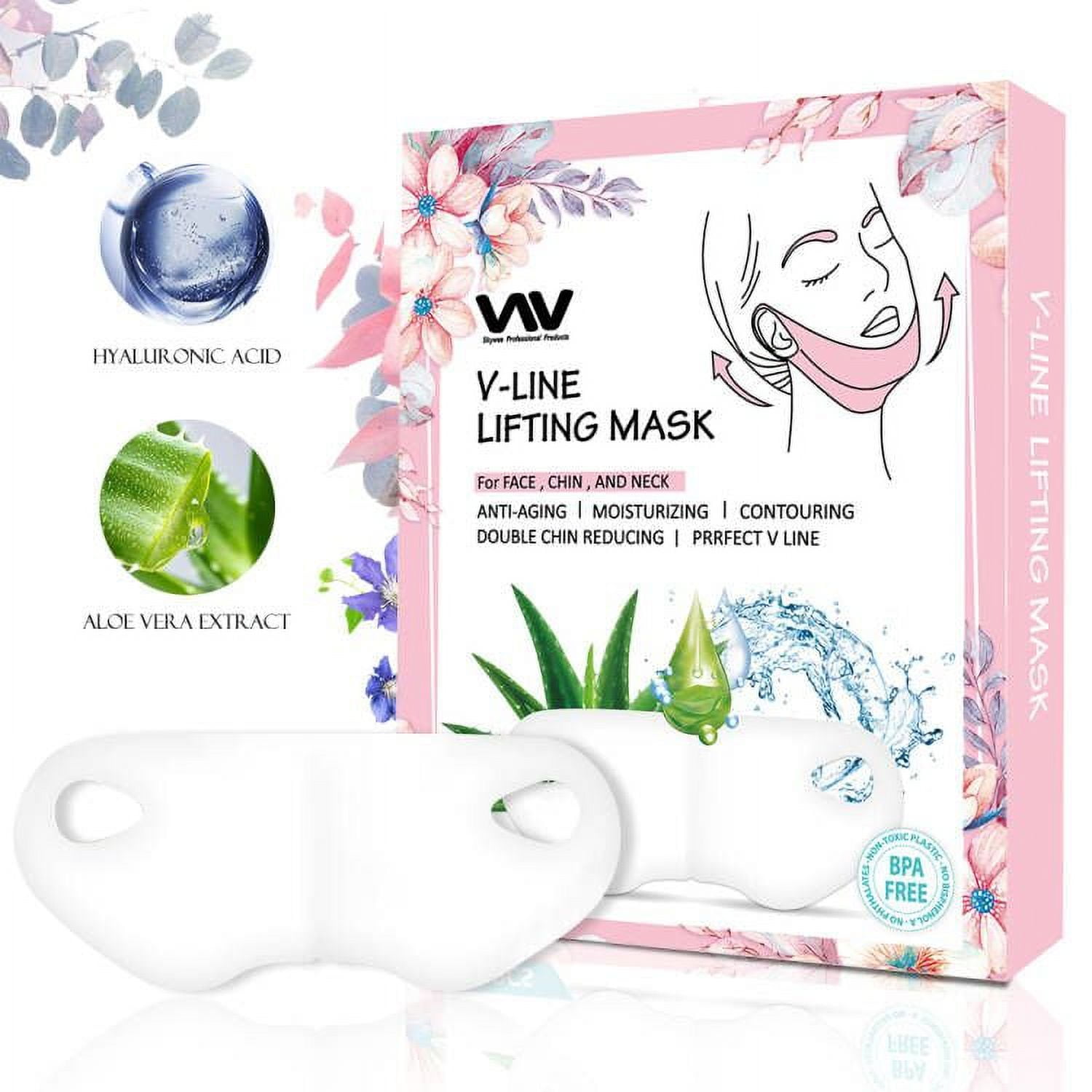 Double Chin Mask, V Line Chin Strap, V Shaped Contouring Face Mask, Line Shaping Lifting Belt Neck Reduction Jawline Lift Tape Enhancer Face Patch Firming Tightening Skin Chin Up