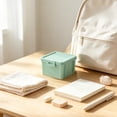 thumbnail image 4 of Stackable Desktop Storage Box with Buckled Lid, Mini Plastic Organizer for Office Stationery, Compact Decorations for Holiday Desk, Topliu, 4 of 6