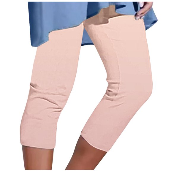 Kvture Plus Size Beach Pants for Women Gradient Stretchy Yoga Pants Workout Butt Lifting Capri Pants Summer Athletic Capris Pink XXXXL