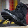 thumbnail image 6 of XQJ Men's Steel Toe Work Boots, Comfortable Lightweight Industrial Construction Shoes, Durable High Top Safety Boots - Black - Size 5, 6 of 8