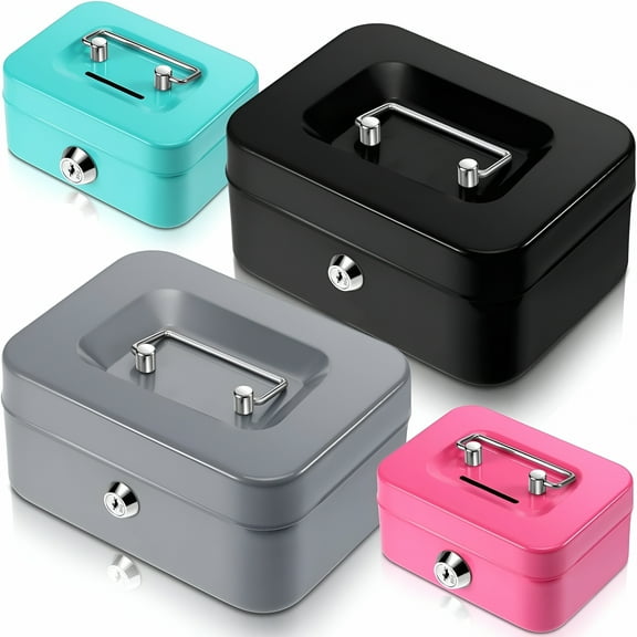 LAMIRO Durable Fashion Security Lockable with Coin Slot Metal Coin Saving Box,Cash Box,Ideal Money Box for Cash Saving to Help Budget and Save for Vacation Wedding,Gift for Kids Birthday,Openable