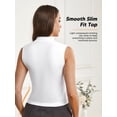 thumbnail image 6 of Athlemo Women's Sleeveless Racerback High Neck Casual Basic Ribbed Fitted Tank Top, 6 of 7