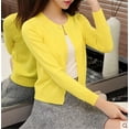 thumbnail image 4 of YAMXUN high quality Spring autumn sweater women cardigan sweater Solid color One button women's YAMXUN sweater ZY825, 4 of 6