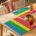 thumbnail image 4 of Retro Striped Placemats Set of 2, Green Brown Wood Grain Country Stripes Non-Slip Place Mats Washable Table Mats for Kitchen Dining Table Decorations Indoor/Outdoor, 4 of 9
