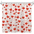 thumbnail image 4 of Valentines Shower Curtain Red Heart Bathroom Shower Curtain Valentine's Day Shower Curtain Set with Hook Waterproof Fabric Valentine Bathtub Curtain Decor 72"W x 72"L (Pack of 1), 4 of 6