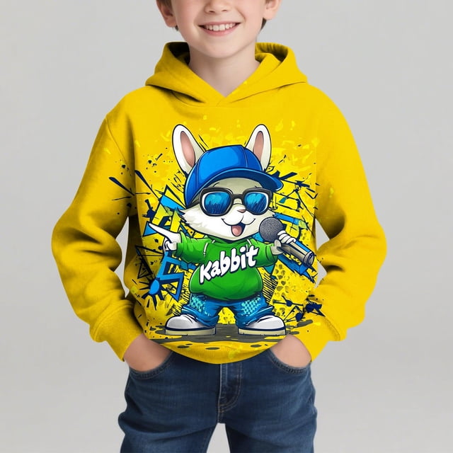 Sudadera con capucha para niño, para niño, con estampado de Feliz Día de Pascua, color, manga larga, informal, deportiva, con capucha, sudadera con capucha de manga larga, top con inserciones en los h