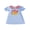 Blue, variant on Toddler Baby Girl Back to School Outfit Puff Short Sleeve Doll Collar Dress Smocked Clothes