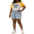 thumbnail image 3 of MODA NOVA Juniors' Plus Size Denim Shorts Raw Hem Casual Shorts 4X Sky Blue, 3 of 6