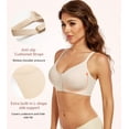 thumbnail image 4 of Exerin Women's Seamless Front Closure Bras No Underwire Comfort Posture Back Smoothing Brasieres(L,Beige), 4 of 7