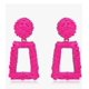 thumbnail image 2 of Pendientes colgantes rectangulares geométricos Pendientes de moda para mujer en rosa intenso, 2 of 8