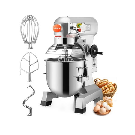 KFFKFF Commercial Food Mixer 30Qt 1100W with Adjustable 3 Speeds 105/180/408 RPM  Heavy Duty 110V  Includes Stainless Steel Bowl  Dough Hooks  Whisk  and Beater for Schools  Bakeries  Restaurants