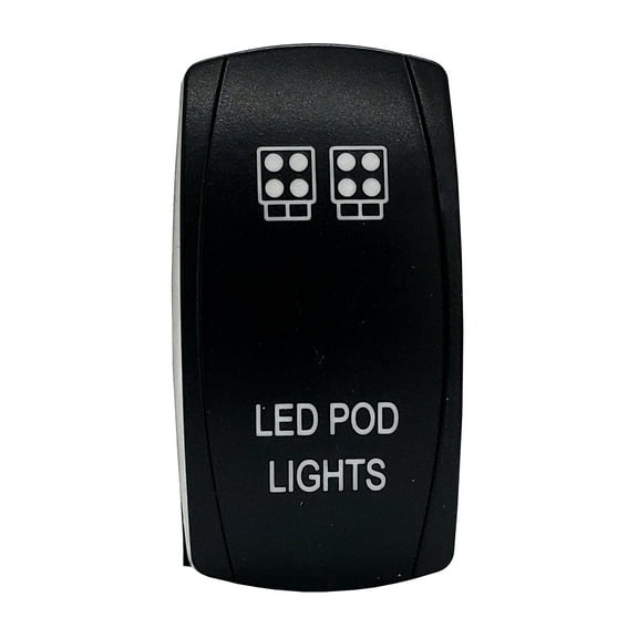 POD Lights OZ-USA On/Off Rocker Switch 5-Pin SPST Laser-Etch Blue LED Backlit for Truck SUV Off-road RZR Polaris Can-Am UTV Marine Vessels Heavy Equipment Vehicles