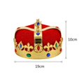 thumbnail image 3 of Chapeau Couronne Roi Royal Accessoire de Fête Robe de Bal Roi Prince Couronne pour Bal Vacances Rouge, 3 of 9