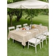 thumbnail image 4 of Outdoor Tablecloth with Umbrella Hole for Patio/Picnic/Party/Camping, Orange Brown Waterproof Table Cloth Rectangle Table Cover Washable, Modern Abstract Art Ombre Striped (60"x 102"), 4 of 8