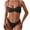 Black, variant on Women's Solid Color Bikini Swimsuit Set V-Neck Sleeveless Tankini Conservative Beach Vacation Swimwear, Yellow M