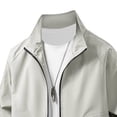 thumbnail image 4 of Zysthvn Fall Mens Lightweight Jacket Zip up Casual Outdoor Mens Outerwear Solid with Pockets Stand Collar Plus Size Long Sleeve, 4 of 5