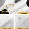 thumbnail image 4 of No Hook Black Polka Dots Shower Curtain with Snap in Liner Set, Modern Abstract Art Waterproof Fabric Bathroom Curtains with See Through Top Window, Hotel Style Long 72 x 84 Inch, 4 of 9