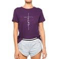 thumbnail image 1 of T-Shirt Col Rond Imprimé Croix Foi pour Femmes, 1 of 4