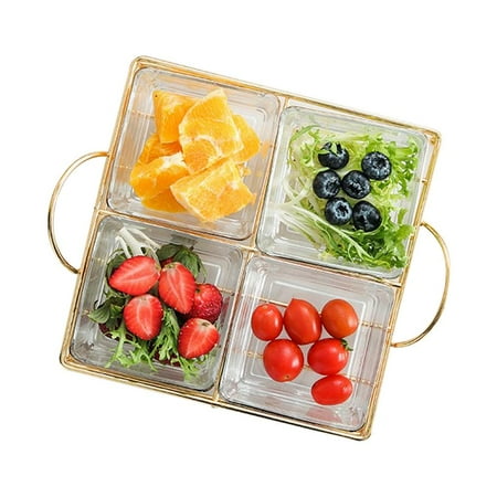 

Laideyi Glass Serving Tray Serving Platters and Trays Appetizers and Snacks 4 Glasses for Fruits and BBQ Party amicably